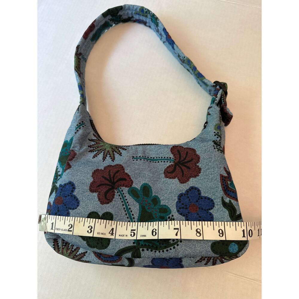 BAGGU Mini Nylon Shoulder Bag Digital Denim Blue Daisy - Rare Retired Print - Picture 10 of 11